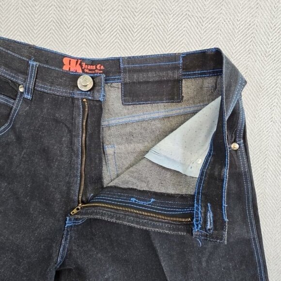 Rich Kids RK Jeans Co Men's Baggy Jeans 40 X 32 Blue Stitch Y2K Normcore - Picture 14 of 16